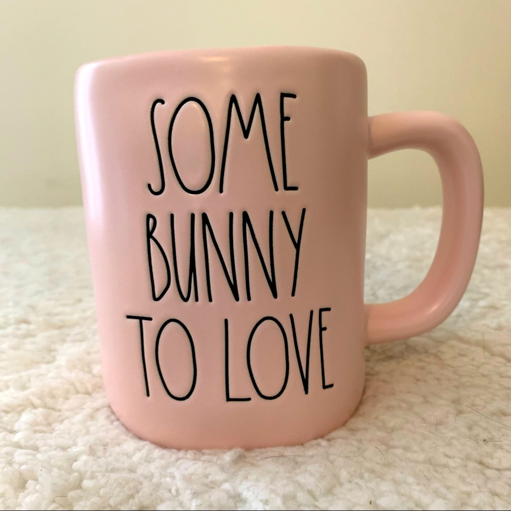 BNWT Rae Dunn Pink SOME BUNNY TO LOVE Mug
